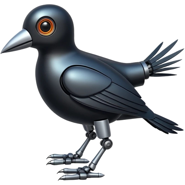 black robotic bird emoji