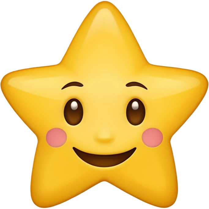a star with a happy face, simple emoji style emoji