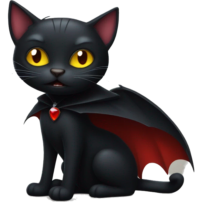 Black cat as Dracula  emoji