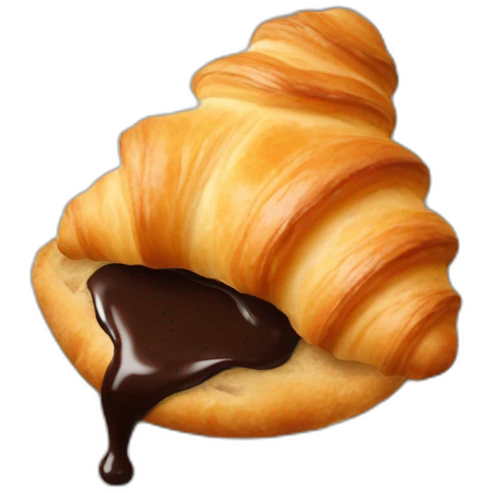 Croissant with chocolate dip emoji