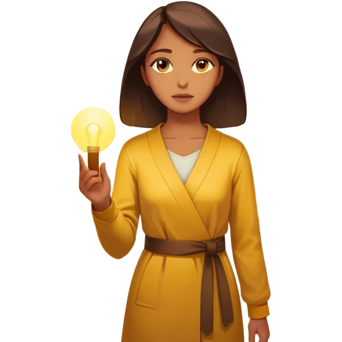  woman standing in front of a long road, looking forward with confidence—behind her, multiple closed doors symbolizing rejection, but one door ahead is glowing, representing the path forward. In her hand, she holds a small bright light, symbolizing her knowing—her guide. emoji