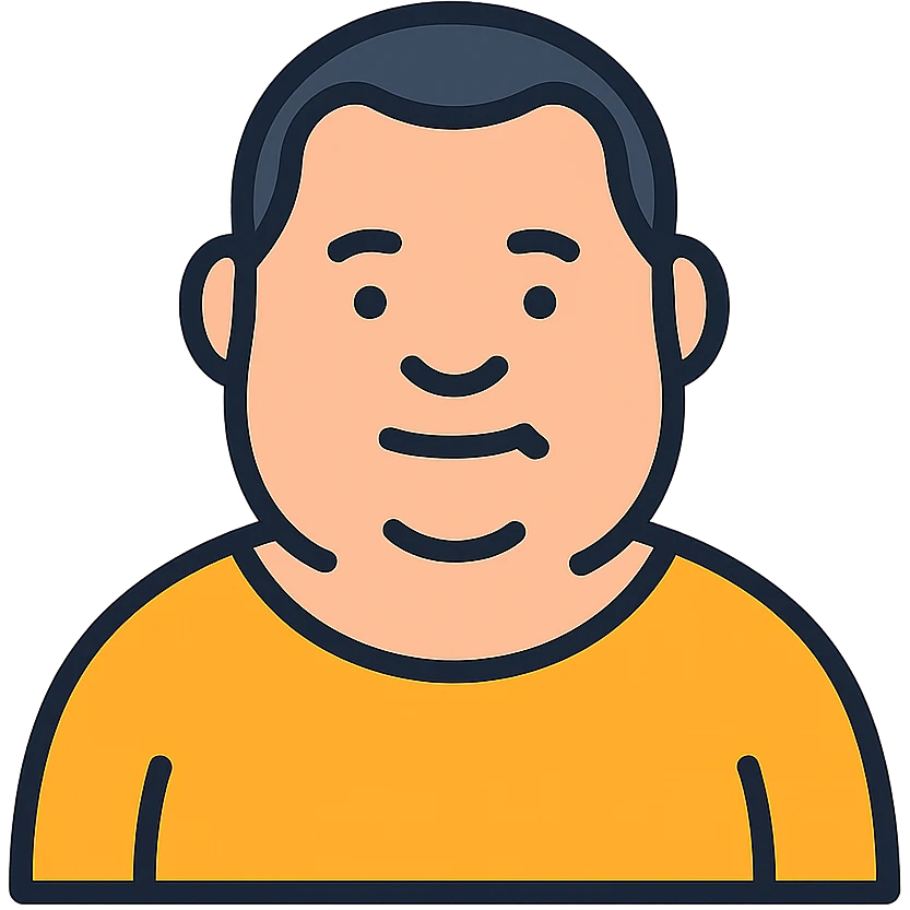 middle aged man, a little fat with really short dark hair emoji