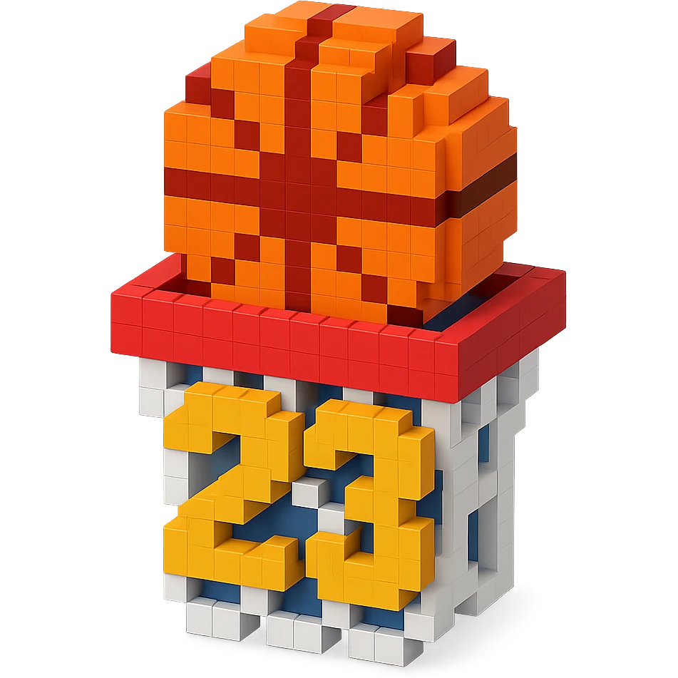 баскетбольный мяч с надписью "23" в сетке, no background emoji