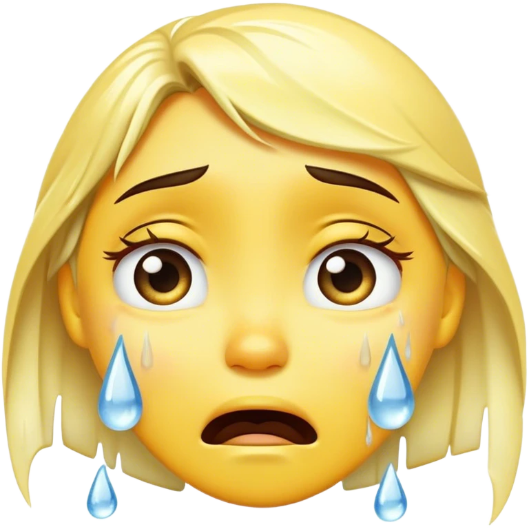 A crying emoji, with tears that freeze emoji