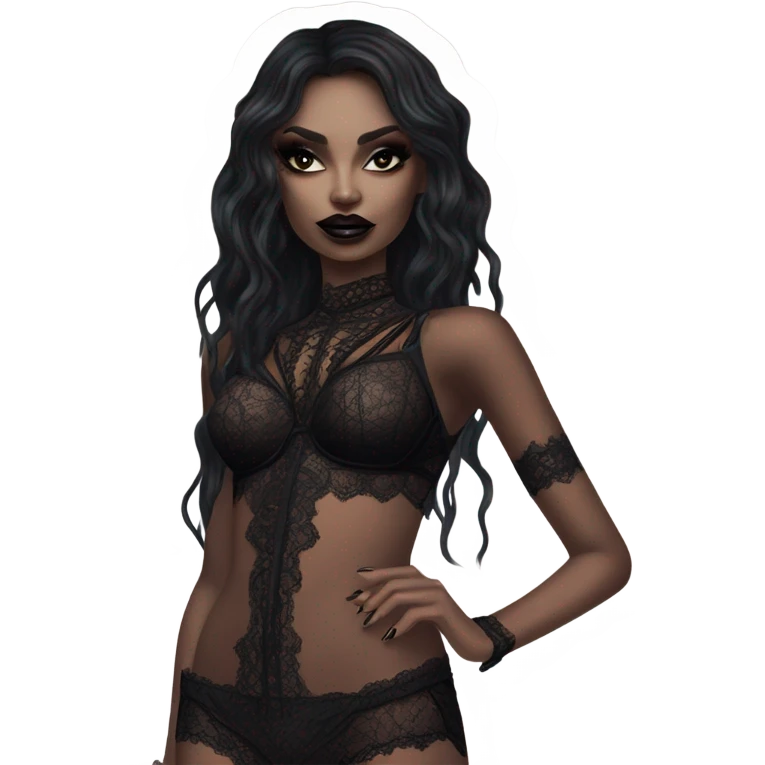 Hyper Realistic Goth victoria secret model emoji