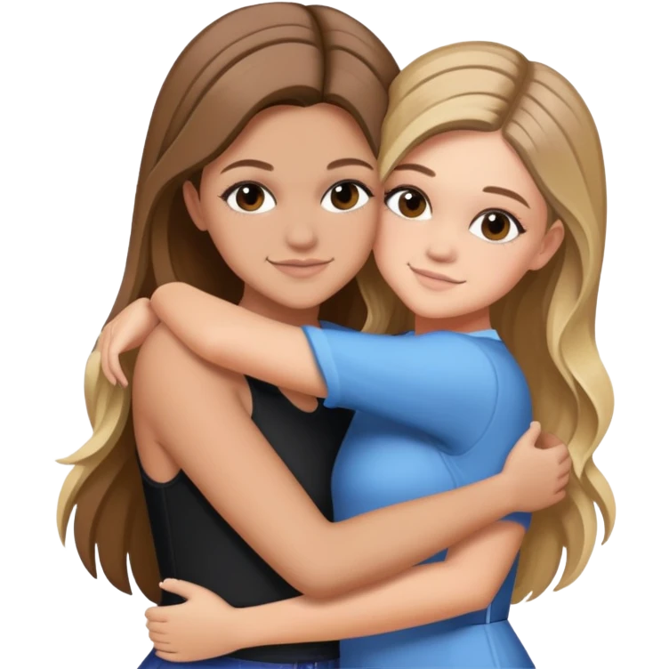 Kelsea Ballerini hugging a girl with brown hair  emoji