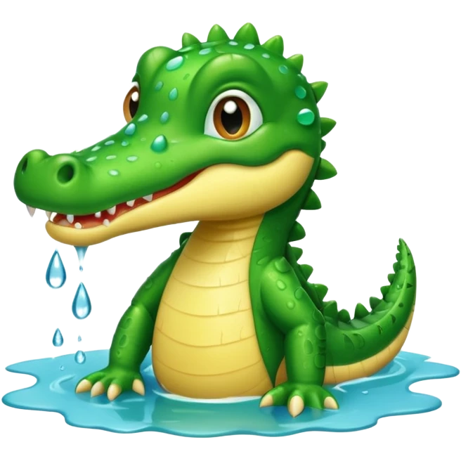 baby crocodile is showing under the shower  emoji