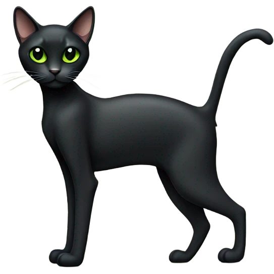 Very skinny black cat emoji