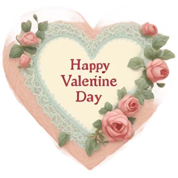 vintage valentine’s day card emoji