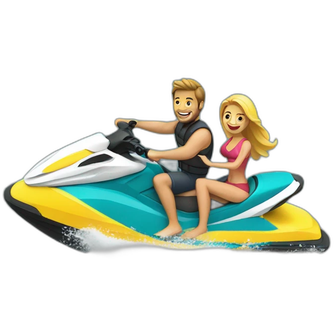 couple sur un jet ski emoji