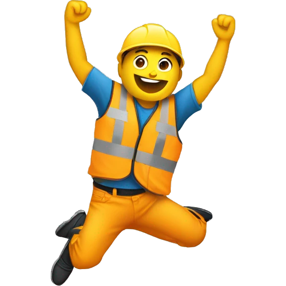 dancer leaping or dancing with a construction vest on. emoji