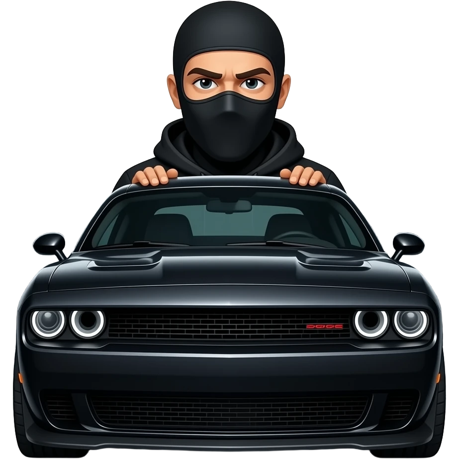 robber with ski mask and hellcat emoji