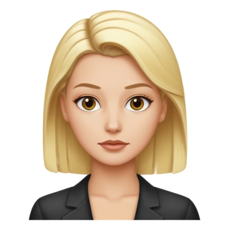 White girl with slick back hair and blonde highlights  emoji