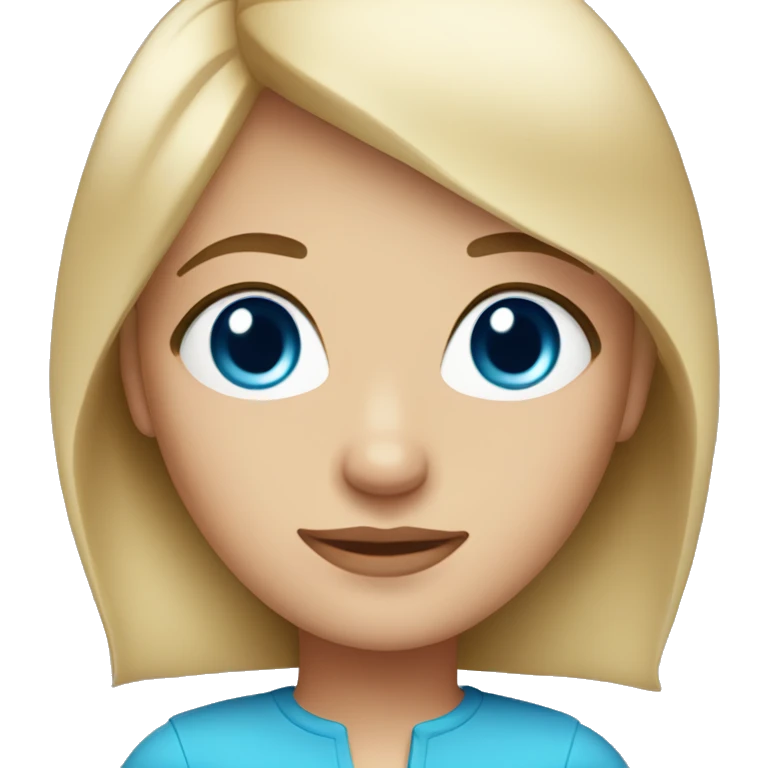 Cute woman with straight short blonde hair and blue eyes emoji