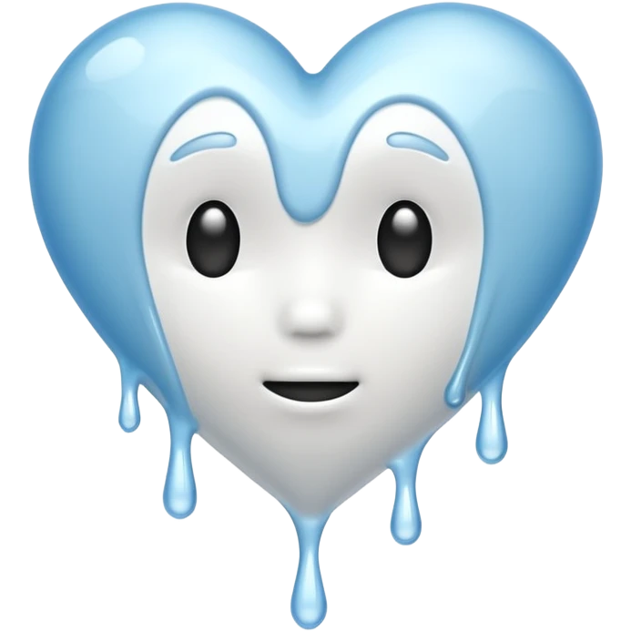 white heart melting emoji