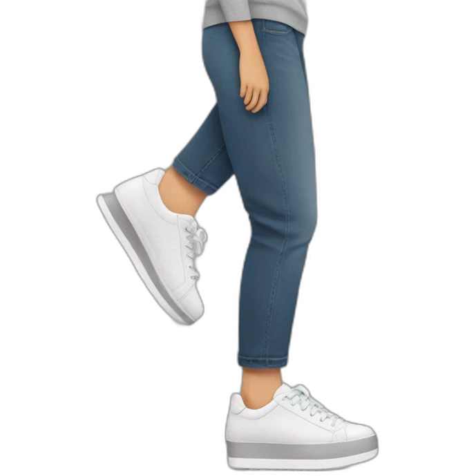 Mujer con zapatos plataforma emoji