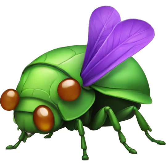 Bug emoji with fancy hat emoji