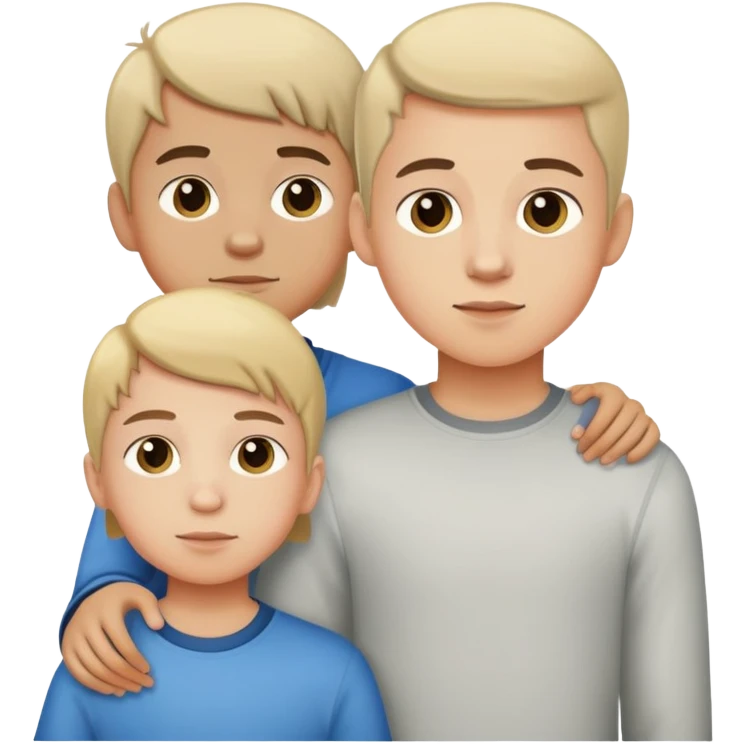 two teenage boy brothers with their 10-year-old sister emoji