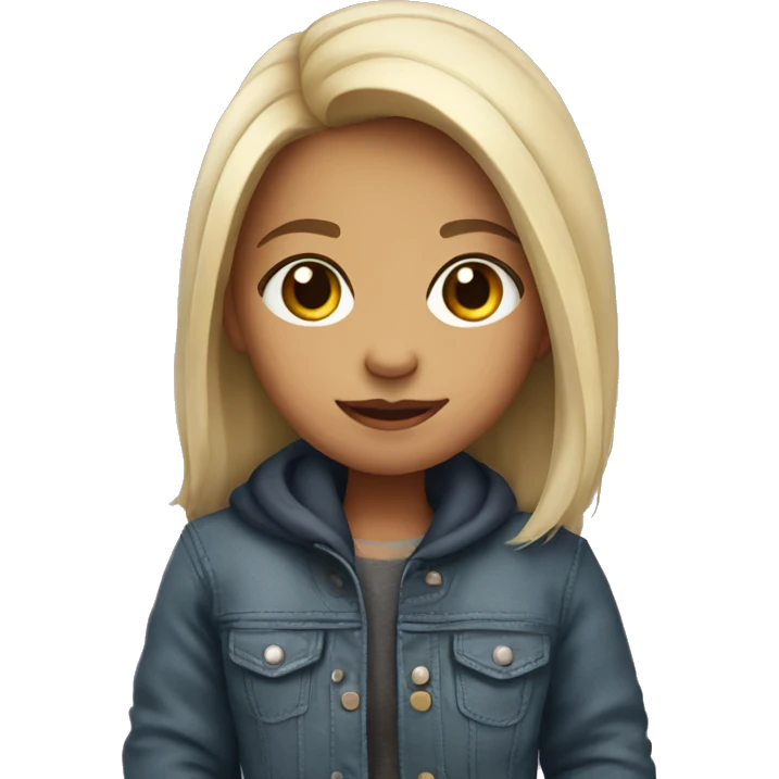Cute girl with a jacket emoji