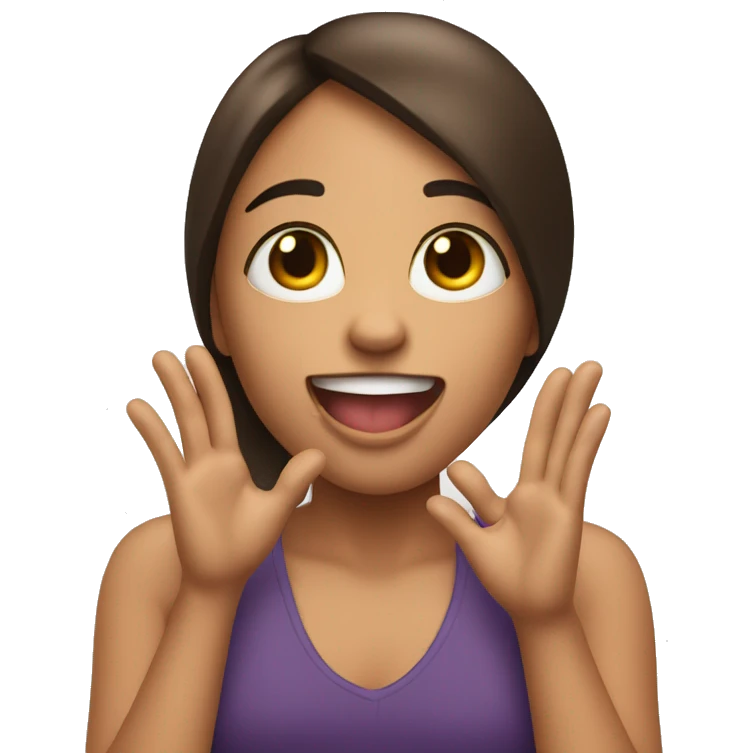 Create me an emojie with a girl sticking her tongue out and making an L with her two hands emoji
