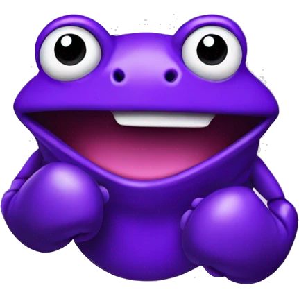 Purple frog wearing boxing gloves emoji