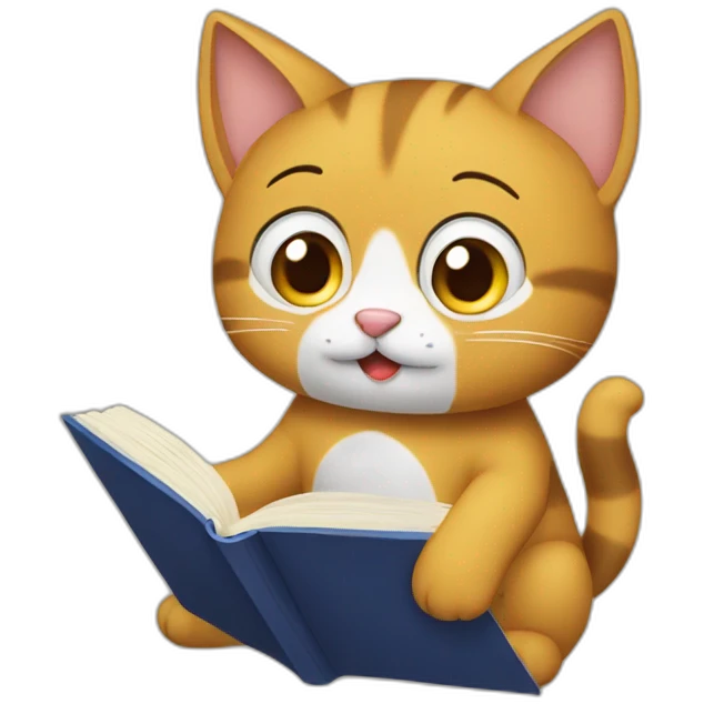 Gato leyendo emoji