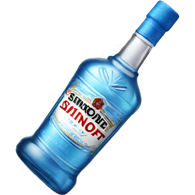 smirnoff vodka bottle with a small blue bow on it emoji