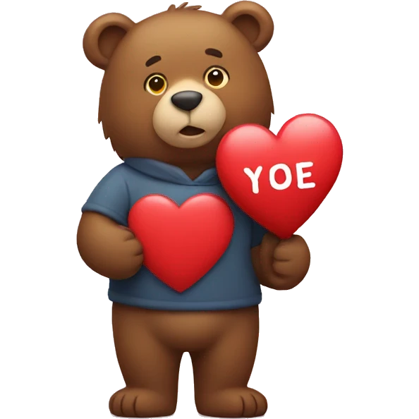 bear holding I love you sign  emoji