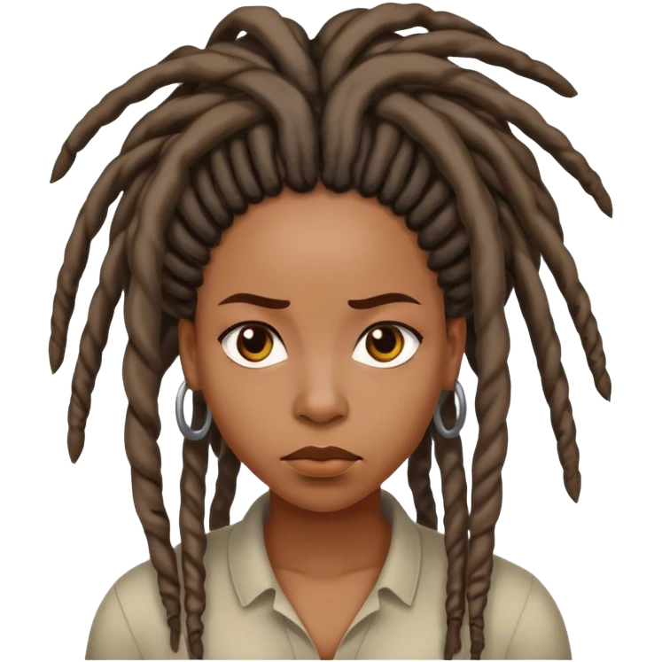Black woman with locs mad emoji
