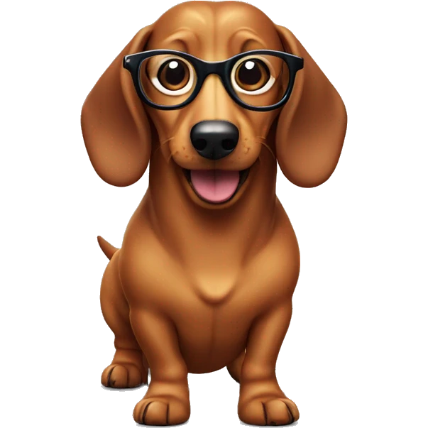 sausage dog with glasses
 emoji