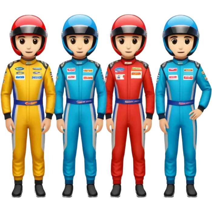 car racing drivers
 emoji