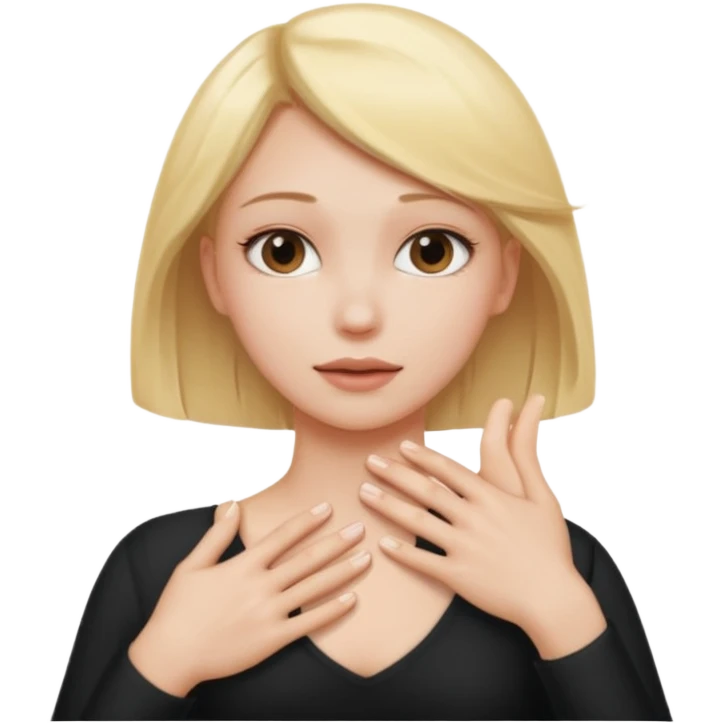 Hands grabbing blonde persons neck emoji