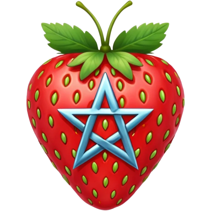 Strawberry with pentacle on it emoji