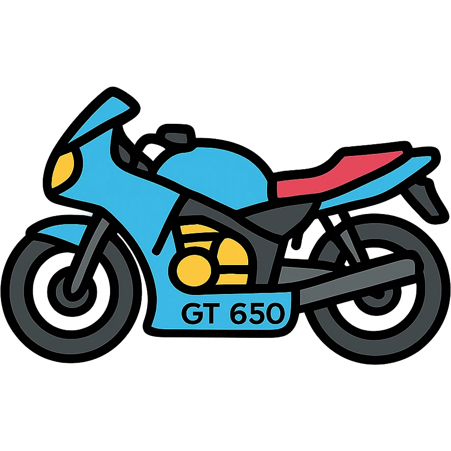 blue GT 650 motorcycle icon emoji