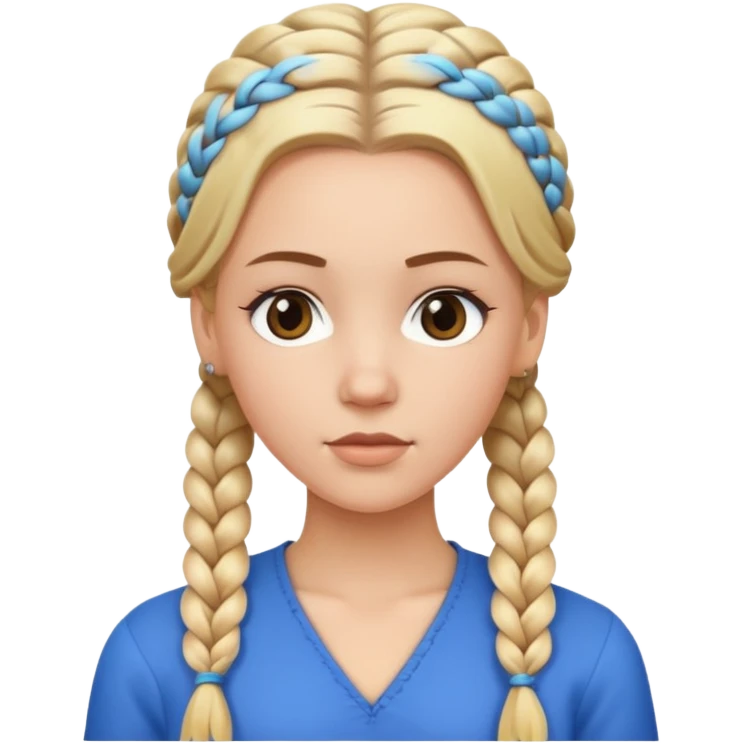 white girl with full braided blonde hair, side cornrows emoji