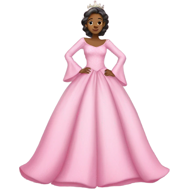 Pink princess gown with long sleeve  emoji