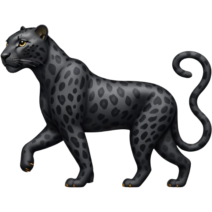 A black leopard walking emoji