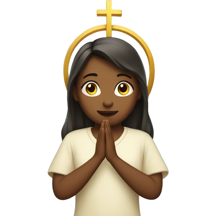 Girl worshipping Jesus  emoji