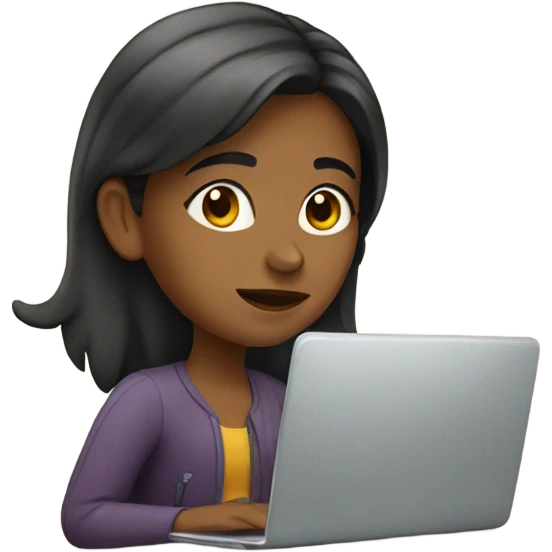 Spanish girl using laptop emoji