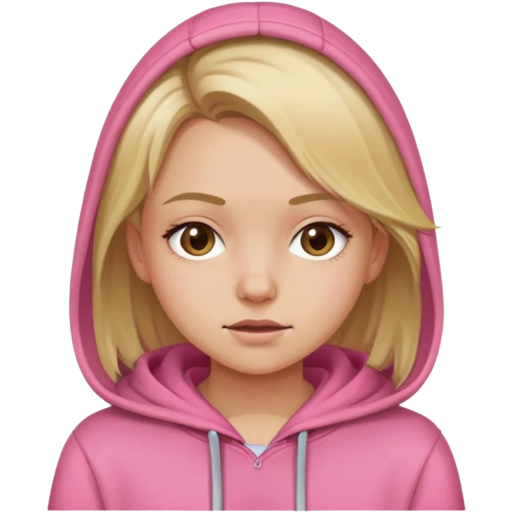 Dirty blonde girl with pink hoodie emoji