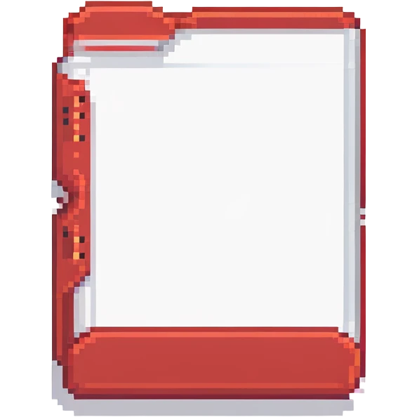red folder, pixel art style emoji