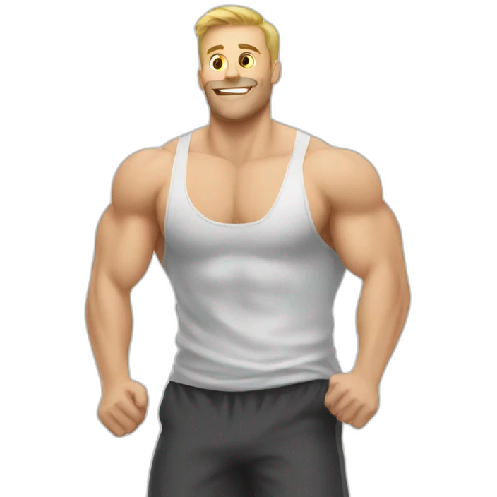 white man doing pull-ups emoji
