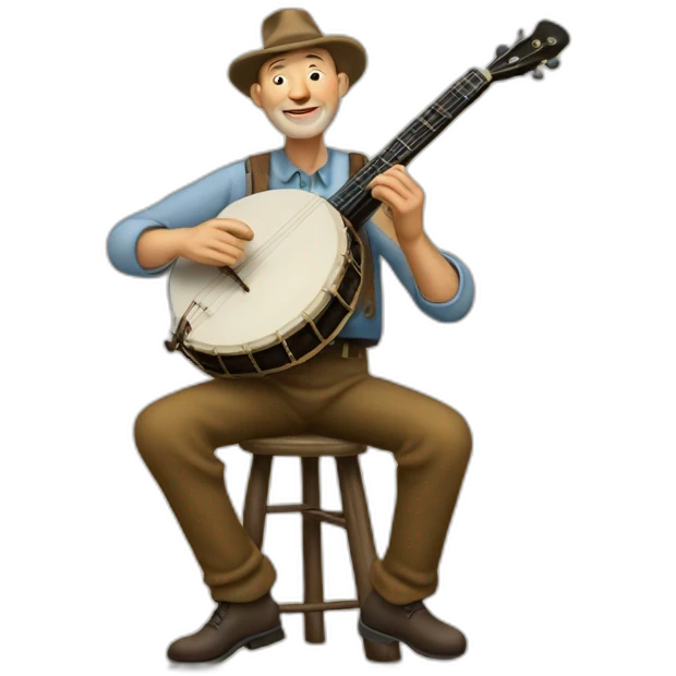 pete seeger playing a banjo 1960 emoji