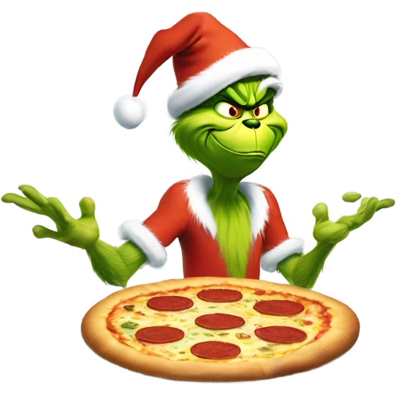 the grinch spinning pizza dough emoji