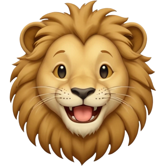 León desnutrido y flaco riéndose  emoji