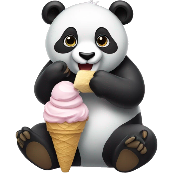 Panda eating ice cream emoji