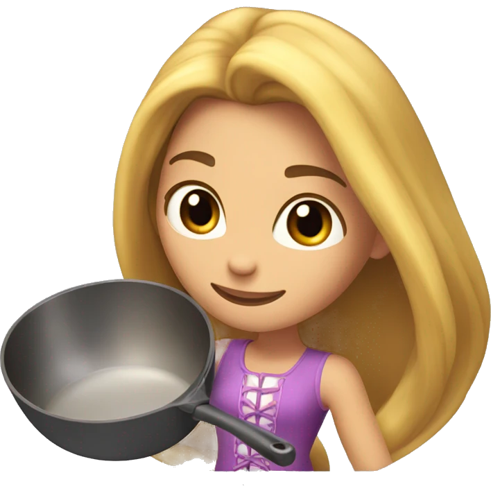 Rapunzel with a frying pan emoji