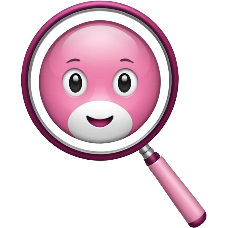 mix light pink dark pink and white girly internet with a magnifying glass emoji