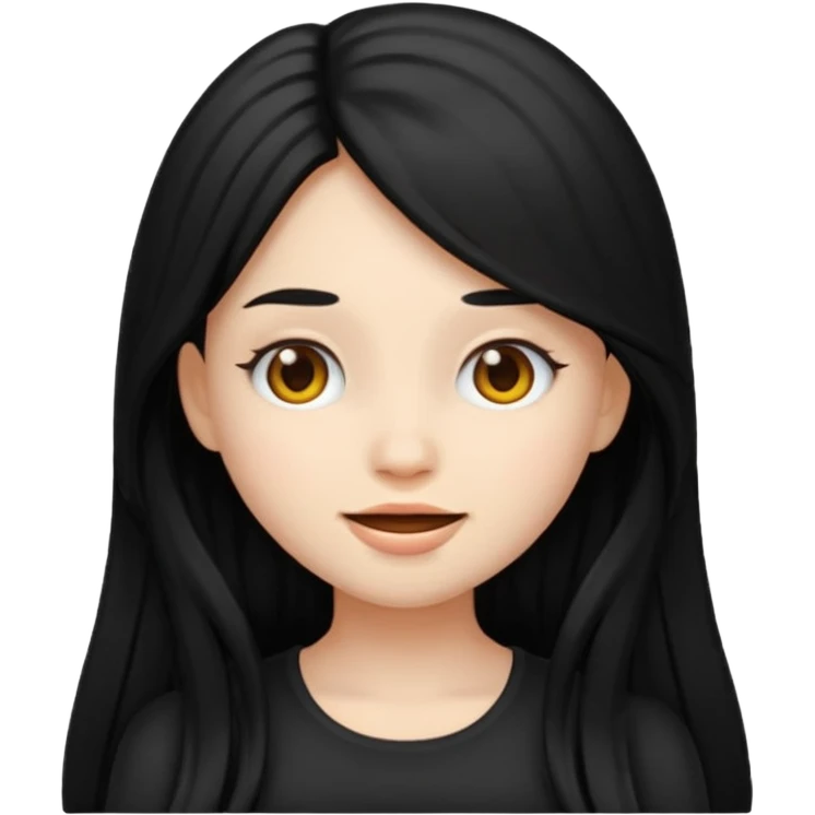 Emoji chica cabello negro largo  emoji