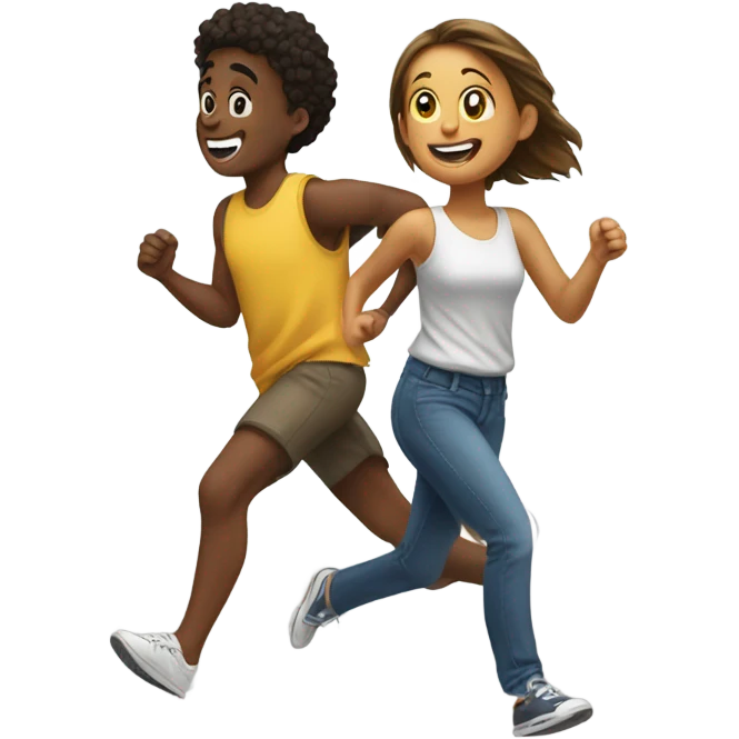 Girl chasing boyfriend  emoji